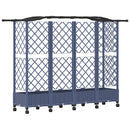 Hævet Bed med Trellis og Tag Grå 203,5 x 40 x 129 cm PP
