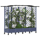 Hævet Bed med Trellis og Tag Grå 203,5 x 40 x 129 cm PP