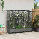 Hævet Bed med Trellis og Tag Lysegrå 203,5 x 40 x 129 cm PP