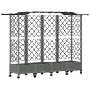 Hævet Bed med Trellis og Tag Lysegrå 203,5 x 40 x 129 cm PP