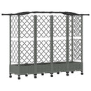 Hævet Bed med Trellis og Tag Lysegrå 203,5 x 40 x 129 cm PP