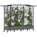 Hævet Bed med Trellis og Tag Lysegrå 203,5 x 40 x 129 cm PP