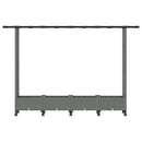 Hævet Bed med Trellis og Tag Lysegrå 203 x 40 x 127 cm PP
