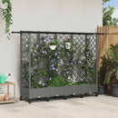 Hævet Bed med Trellis og Tag Lysegrå 202,5 x 40 x 127 cm PP