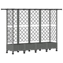 Hævet Bed med Trellis og Tag Lysegrå 202,5 x 40 x 127 cm PP