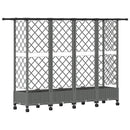 Hævet Bed med Trellis og Tag Lysegrå 202,5 x 40 x 127 cm PP