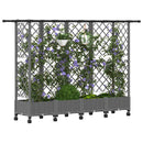 Hævet Bed med Trellis og Tag Lysegrå 202,5 x 40 x 127 cm PP