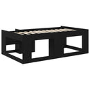 Børneseng med opbevaring Sort eg 75 x 190 cm Konstrueret træ