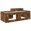 Børneseng med skrivebord Røget eg 98,5 x 203 cm Konstrueret træ