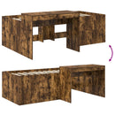 Børneseng med skrivebord Røget eg 98,5 x 203 cm Konstrueret træ