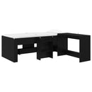 Børneseng med skrivebord Sort eg 80 x 200 cm Konstrueret træ