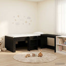 Børneseng med skrivebord Sort eg 90 x 190 cm Konstrueret træ