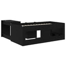 Børneseng med skrivebord Sort eg 90 x 190 cm Konstrueret træ