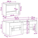 Børneseng med skrivebord Sort eg 90 x 190 cm Konstrueret træ