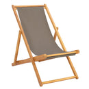 Strandstol Gråbrun Massiv Teaktræ