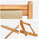 Strandstol Beige Massiv Teaktræ