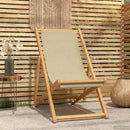 Strandstol Beige Massiv Teaktræ