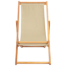 Strandstol Beige Massiv Teaktræ