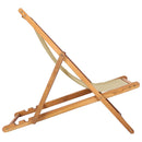 Strandstol Beige Massiv Teaktræ
