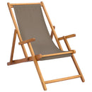 Strandstol Gråbrun Massiv Teaktræ
