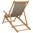Strandstol Gråbrun Massiv Teaktræ