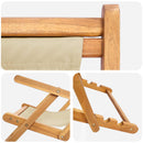 Strandstol Beige Massiv Teaktræ