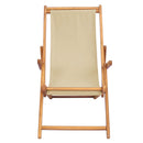 Strandstol Beige Massiv Teaktræ