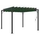 Pergola med louvret tag 3 x 3 x 2,14 m Grøn Stof og aluminium