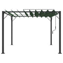 Pergola med louvret tag 3 x 3 x 2,14 m Grøn Stof og aluminium