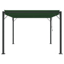 Pergola med louvret tag 3 x 3 x 2,14 m Grøn Stof og aluminium