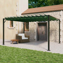 Pergola med louvret tag 3 x 4 x 2,14 m Grøn Stof og aluminium