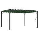 Pergola med louvret tag 3 x 4 x 2,14 m Grøn Stof og aluminium