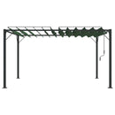 Pergola med louvret tag 3 x 4 x 2,14 m Grøn Stof og aluminium