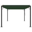 Pergola med louvret tag 3 x 4 x 2,14 m Grøn Stof og aluminium