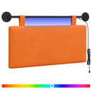 Hængende sengegavl Med LED-lys Orange Velourstof