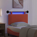 Hængende sengegavl Med LED-lys Rød orange Velourstof