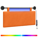 Hængende sengegavl Med LED-lys Orange Velourstof