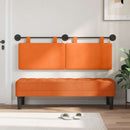 Hængende sengegavl Med LED-lys Orange Velourstof