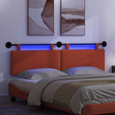 Hængende sengegavl Med LED-lys Rød orange Velourstof