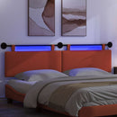 Hængende sengegavl Med LED-lys Rød orange Velourstof
