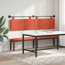 Hængende sengegavl Med LED-lys Rød orange Velourstof