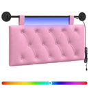 Hængende sengegavl Med LED-lys Lyserød Stof