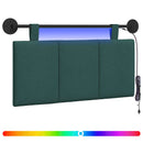Hængende sengegavl Med LED-lys Mørkegrøn Stof