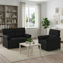 Sofa Sæt 2 stk. Sort Stof