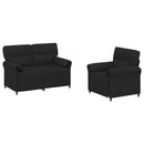 Sofa Sæt 2 stk. Sort Stof