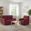 Sofa Sæt 2 stk. Vinrød Stof