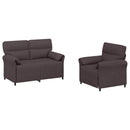 Sofa Sæt 2 stk. Mørk Brun Stof