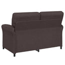 Sofa Sæt 2 stk. Mørk Brun Stof