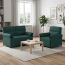 Sofa Sæt 2 stk. Mørkegrøn Stof