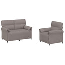 Sofa Sæt 2 stk. Gråbrun Stof